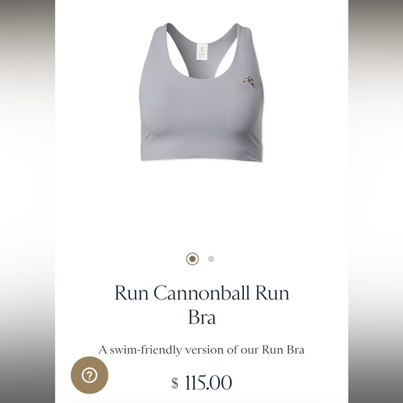 Tracksmith Reversible Cannonball Run Bra in Slate Grey, XS - Picture 2 of 12